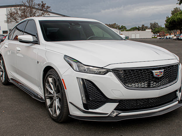 2020-2024 CADILLAC CT5-V & CT5 SPORT | BLACKWING PACKAGE CARBON FIBER FRONT LIP SPLITTER CANARDS